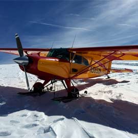 Glacier flight airplane Switzerland