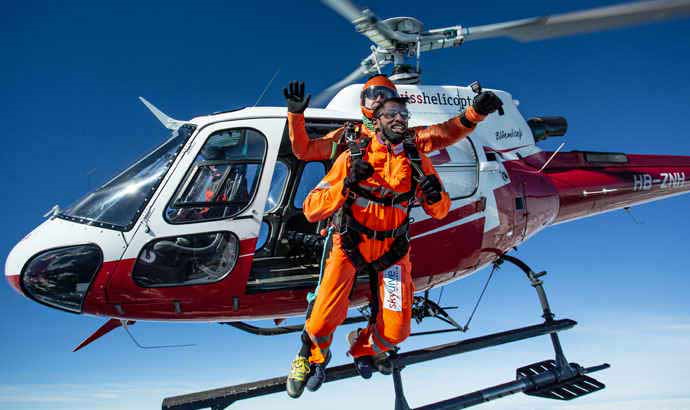 Fallschirmspringen Schweiz Helikopterabsprung