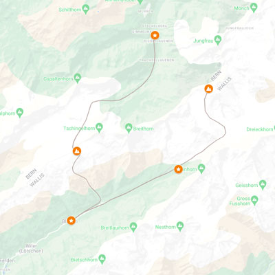 Karte Heliskiing Ebnefluh Petersgrat